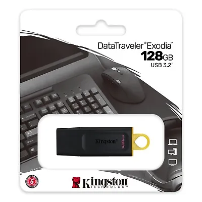 £10.45 • Buy Kingston 128GB DataTraveler USB 3.2 Flash Pen Drive Keyring Memory Stick