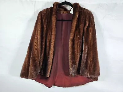 Mahogany Mink Fur Cape - Vintage Mink Fur Capelet Factory Tag New Condition • $199