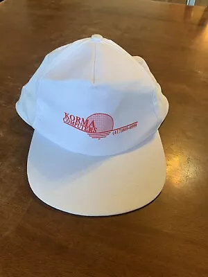 Vintage Snapback Hat Korma Computers White Promotional Baseball Trucker Cap • $10
