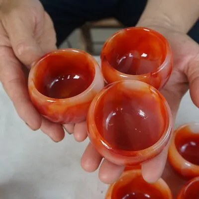 3 Pieces Manmade Art Agate Carnelian Quartz Crystal Bowl Cup Carving Healing • $35