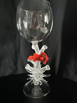 Murano/ Yurana Clown Fish Wine Glass With Reef Hand Blown Glass • $39.99