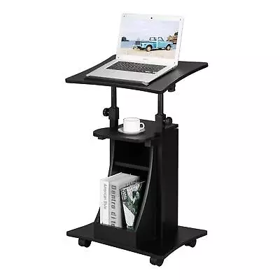 Rolling Lectern Podium Presentation Stand Church Pulpit With Storage Compartment • $89.99