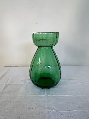 Antique VICTORIAN GREEN GLASS Hyacinth Bulb Vase Starter • $175