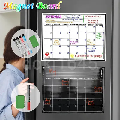 Refrigerator Magnetic Dry Erase Whiteboard Calendar Monthly Daily Planner Board • $7.99