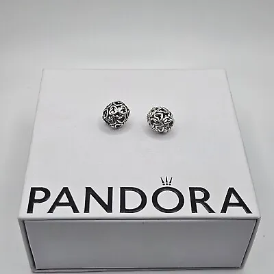 Genuine Pandora 2X Pair Of Openwork Hearts Charm ALE 925 #790964 • £22