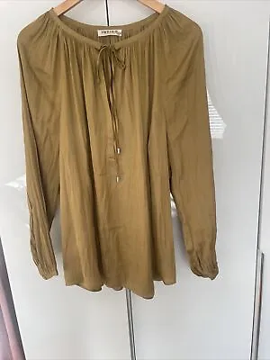 Marks & Spencer Indigo Collection Gold Sheer Blouse Size 16 • £4.50