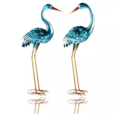 Metal Twist Heron Garden-Colored Heron Garden Ornament Patio & Garden Decoration • £42.74