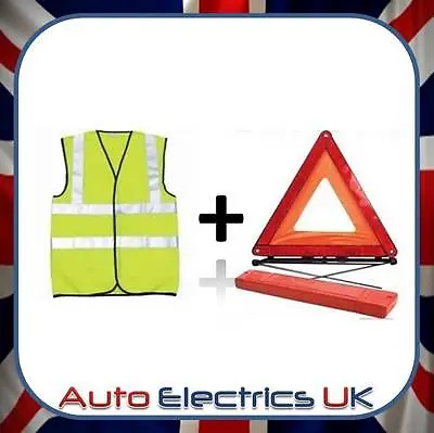 £9.99 • Buy Car Warning Triangle Reflective Emergency Breakdown & High Visibility Vest KIT