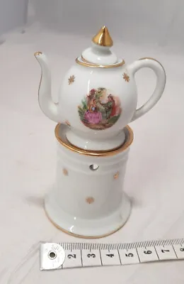Limoges Porcelain Miniature Teapot With Base/Warmer  VGC • £18