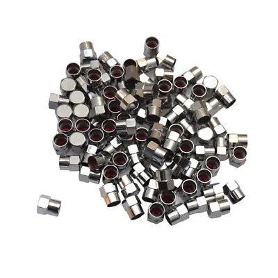 100Pcs Chrome Plated Plastic Flat Head Tire Air Pressure For Car Motorcycle • $11.65