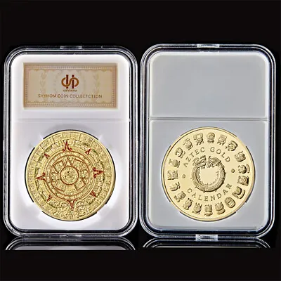 Mexico Mayan Aztec Calendar Art Prophecy Culture Challenge Gold Plated Coin  • $8.10