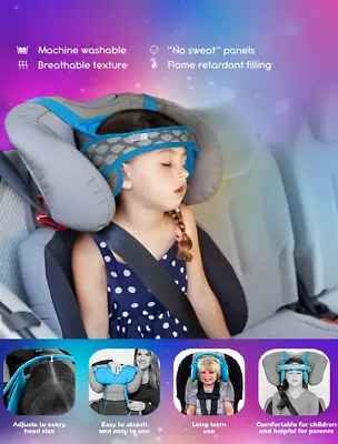 $26.99 • Buy Child Kids Car Seat Head Support Neck Relief Comfortable Sleep Adjustable Strap