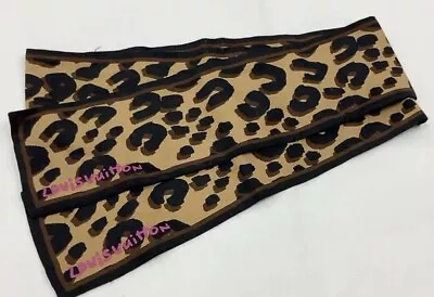 LOUIS VUITTON Leopard Scarf Brown Authentic Women Used • £188.29