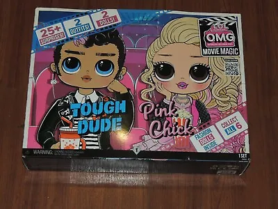 LOL Surprise Tough Dude & Pink Chick OMG Fashion Dolls Movie Magic Series 2 Pack • £34.72