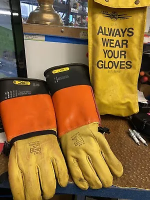 North Class 2 Type 1 Voltage Insulating Linemen’s Gloves Size 10 Straight Cuff K • $200