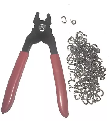 NEW HOG RING PLIERS + 200 3/8” Galvanized Hog Rings HEAVY DUTY • $16.99