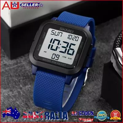 OZ Men Digital Watch Ultra-Thin Large Face 50M Waterproof Alarm Sports Wrist Wat • $14.34