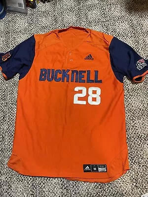 Vintage Bucknell University Game-worn Baseball Jersey #28 Orange Patriot 48 Rare • $99.99