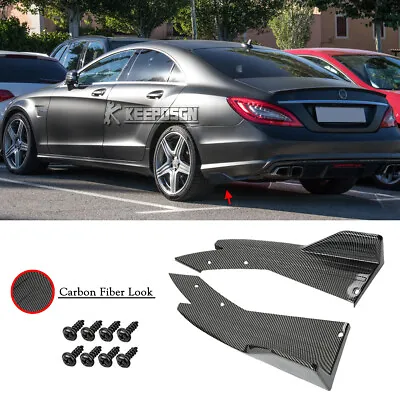 For Mercedes Benz CLS 63 AMG CarbonLook Rear Bumper Diffuser Splitter Side Skirt • $39.69