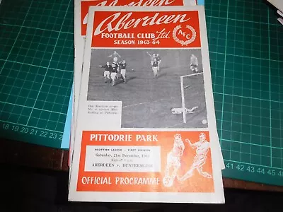 Scottish League Aberdeen V 1963/4 Dunfermline Athletic • £1.99