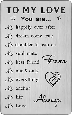 To My Love Wallet Card Gifts 10 Reasons Why I Love You Romantic Anniversary Ca • $23.24