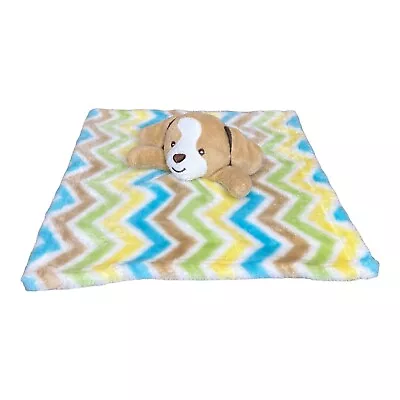 Little Miracles Lovey Baby Security Blanket Tag Long Zig Zag Chevron Puppy Dog • $8.95