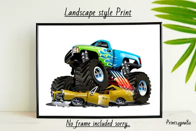 Monster Truck A4 Print Poster Picture Unframed Wall Art Home Decor Gift New • $5.04