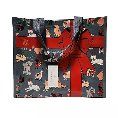 New Vera Bradley Holiday Dogs Reusable Gift Bag Market Tote 12  X 14  X 5  NWT • $12.80