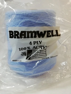 £10 • Buy Bramwell 500gms Knitting Machine 4 Ply Wool/Yarn. Pale Blue. New.