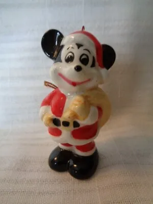 $3.99 • Buy VINTAGE Mickey Mouse Christmas Santa Porcelain Ornament Walt Disney Productions