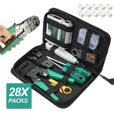 Analyzer Network Cable Tool Kit LAN Crimper Down Wire Stripper Cat5 6 RJ45 BAG • $19.29