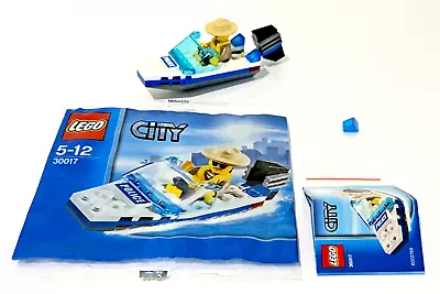 Retired ©2012 LEGO 30017 Town City Police Boat Polybag 100% Complete + Extras • $9.95