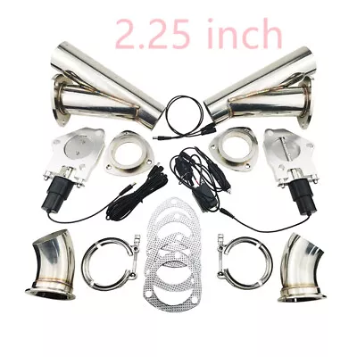 2.25'' Electric Exhaust Cutout Valve E-Cut Out Y Pipe Kit With Manual Switch • $223.72