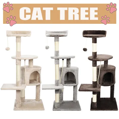 £27.99 • Buy UK Climbing Cat Tree Tower Scratching Post Kitten Activity Centre Scratcher Play