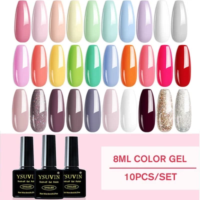 £2.99 • Buy 10PCS/Set Pastel Gel Nail Polish Set Soak Off UV LED Lacquer Matte Nail Varnish