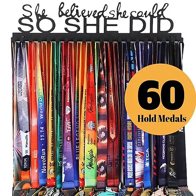 Goutoports Medal Hanger Display Medal Holder Medal Shelf She Believed She Could • $20.99