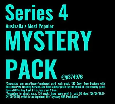 $15 • Buy NBA Mystery Pack 10 Cards(1 Auto/Jersey/Numbered + 9 Base) $15 Only!! Series 4!!