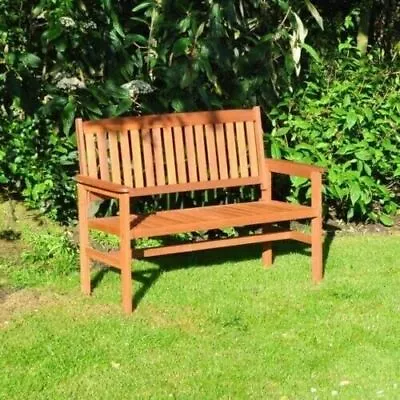 2 Seater Wooden Bench Outdoor Garden Furniture Hardwood Patio Chair Picnic 120cm • £89.99