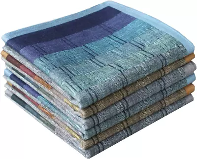 Mens Luxury 100% Cotton Handkerchiefs Plaid Pack • $11.39