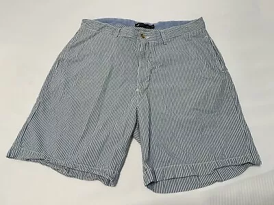 Southern Marsh Seersucker Shorts Mens 34 Blue White Stripe Flaw (sho1305Xx) • $15.99