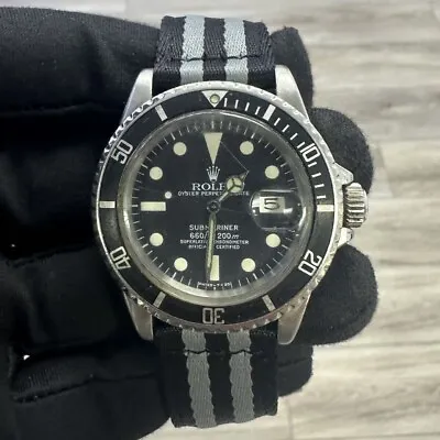 Rolex 1680  Vintage  Submariner Date On Nato Strap Watch Only • $24995
