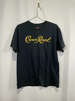 $25.27 • Buy Crown Royal Whisky Brand Printed T-Shirt 100% Cotton Crew Neck Tees Black Sz LG
