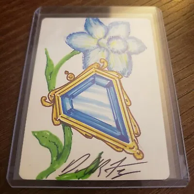 MTG MOX SAPPHIRE Sketch Dan Frazier Altered Autographed Signed ART Proof FLOWER • $299