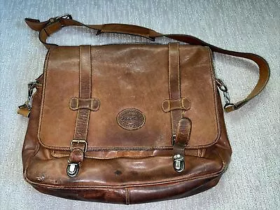 Vintage Eddie Bauer Soft Leather Messenger/Laptop Bag Briefcase 16 W 14”H 4 D • $30