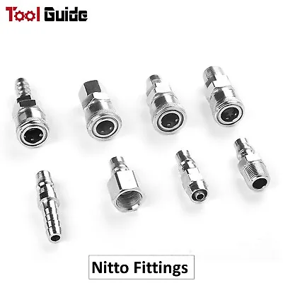 Nitto Type Coupler 1/4  Male Female Thread 8mm Barbed Tail Hose Nut Air Fitting • $17.68