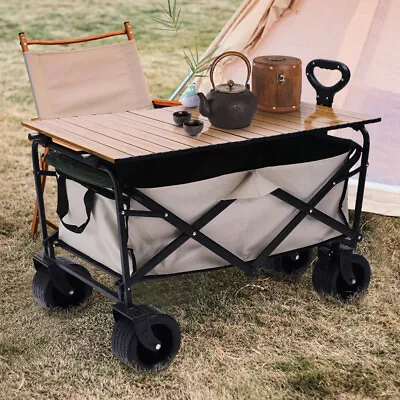 Collapsible Foldable Outdoor Camping Garden Trolley Wagon Cart Truck Wheelbarrow • £39.95