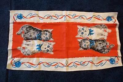 Vintage Linen Kitten / Cats Kitchen Towels • $3.99