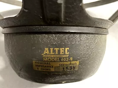 Altec Lansing Vintage 603-B 15 Inch Alnico Speaker Frame For Re-coning • $109.99