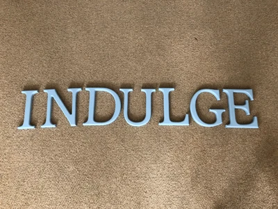 £9.99 • Buy Wooden Block Letters' INDULGE' In Blue/grey Ideal For Painting - Home Decor 