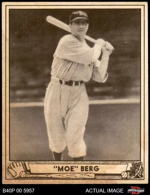 1940 Play Ball #30 Moe Berg Red Sox 5.5 - EX+ B40P 00 5957 • $670